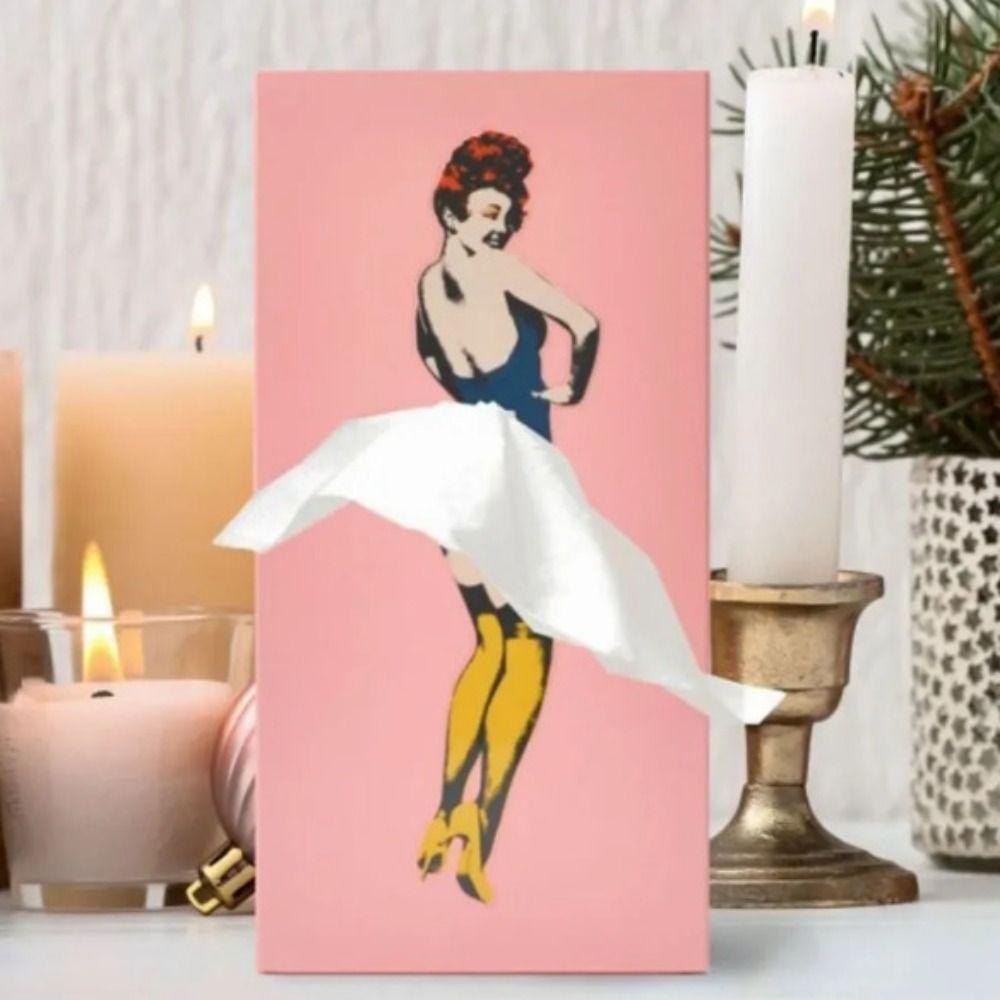 Retro Classy Girl Tissue Box Craft Ornaments Tissue Boxes Gifts Children's Funny Tissue Case  Car