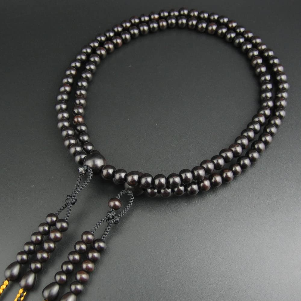 Men's Rosary 12-inch Zhenfen ruler Includes rosary pouch Koyasan Honren (Black/Gold-brown two-tone Oda-maki tassel)
