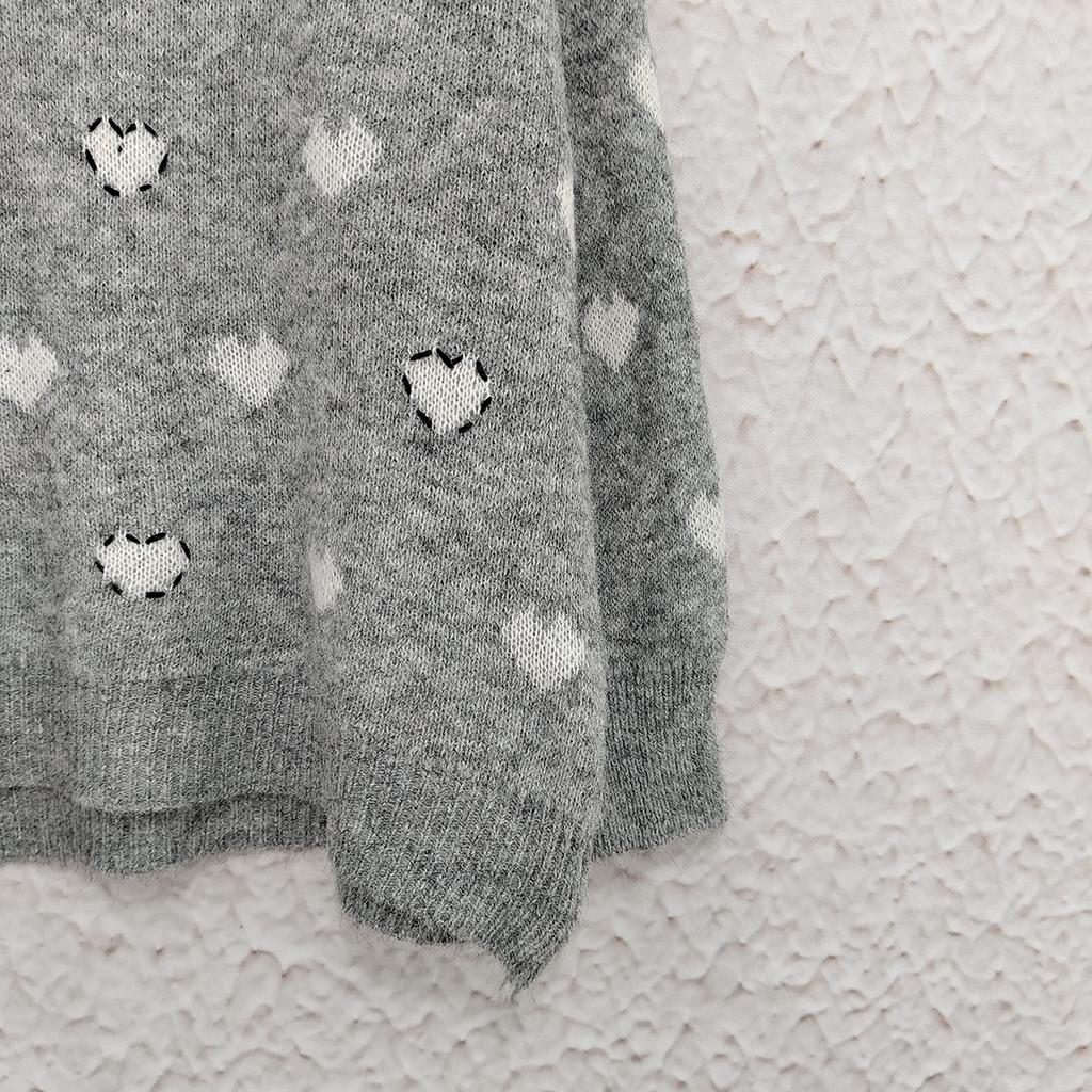 Autumn and Winter New Product Design Sense, Caring Jacquard Casual Round Neck Pullover Sweater, Women's Loose and Slimming Knitted Top 3496 KTB