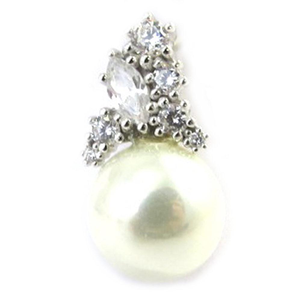 Les Trésors De Lily [M5580] - Silver Pendant 'Sissi' Silver White (rhodium-plated) - 27x9 Mm