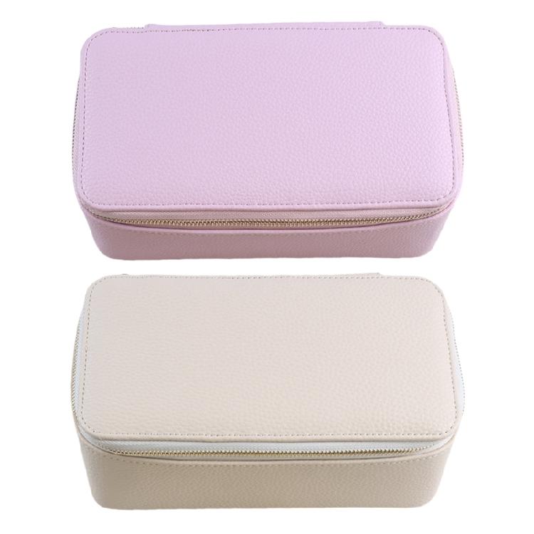 Multi Pocket Jewelry Organizer Fashionable PU Leather with Velvets Lining Accessories Holder Secure Storage Box