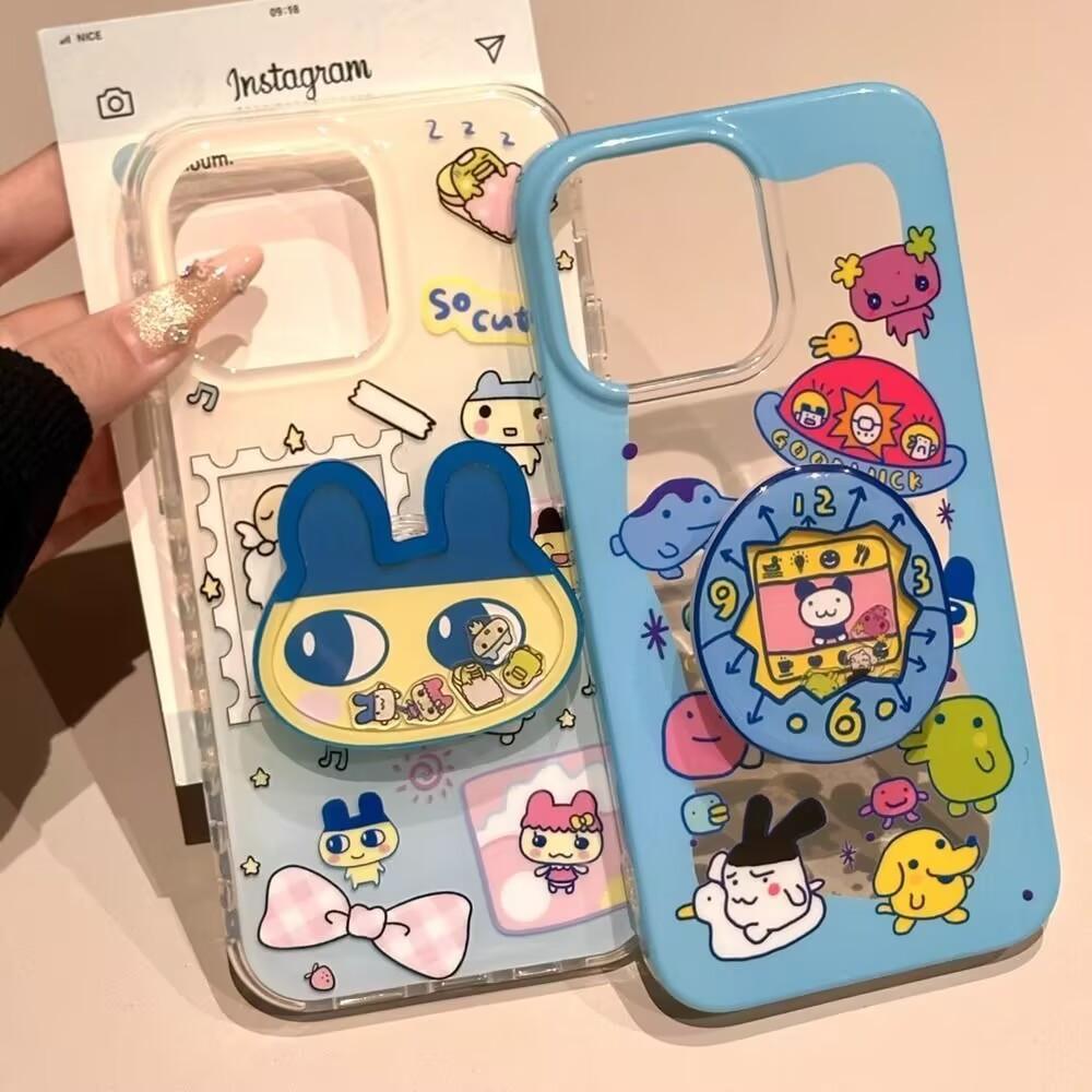 Cartoon Comic T-Tamagotchi  Phone Case For iPhone 17 16 15 14 13 12 11 Pro Max 14 15 16 17Air Plus Sweet Cute Y2K Girl Cover