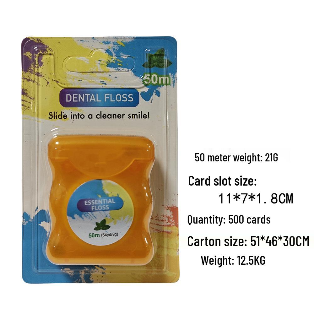 Extra Soft Mint Micro-Waxed Nylon Dental Floss, 50M - Disposable Interdental Cleaner
