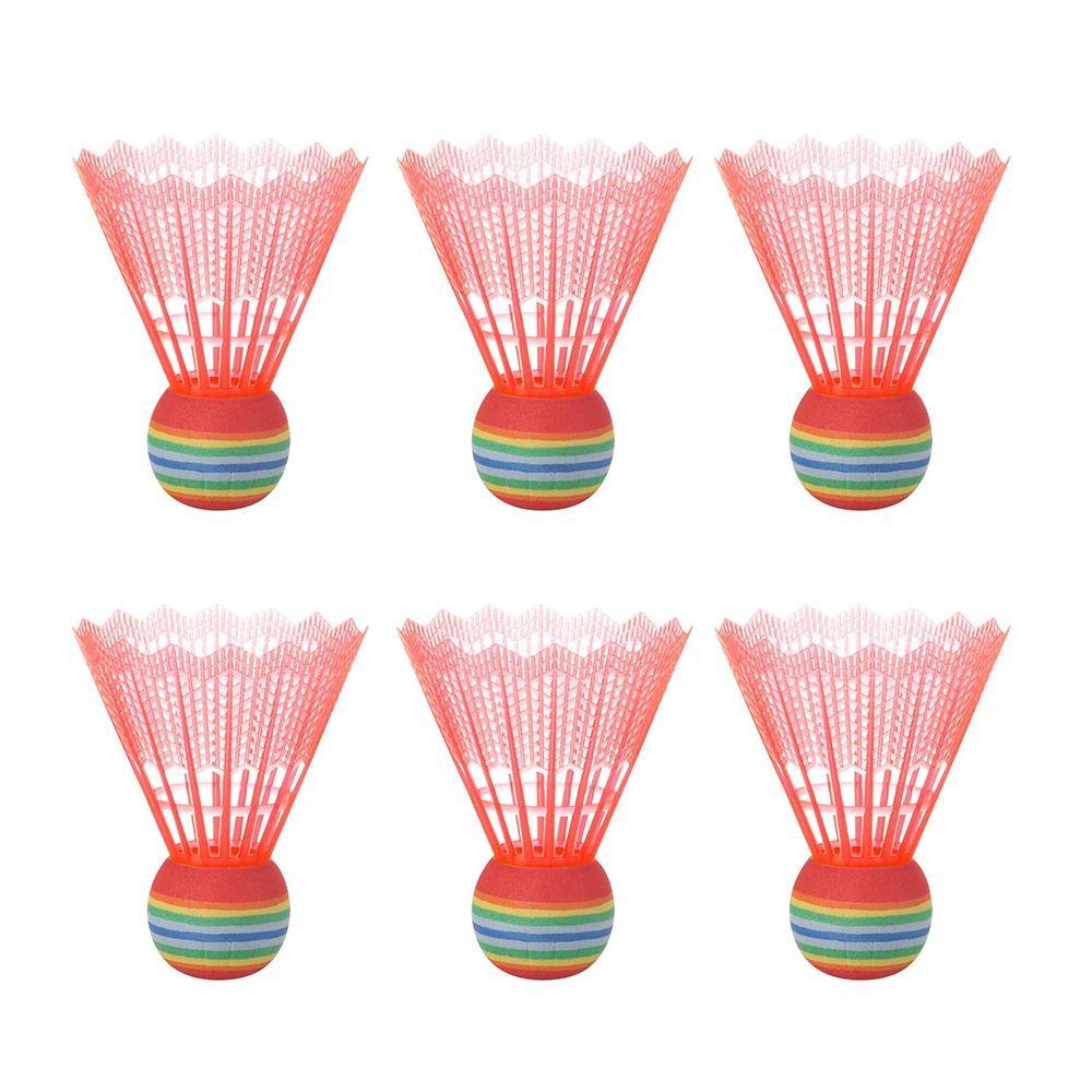 6Pcs Plastic Badminton Ball Colorful Badminton Trainer Durable Colorful Badminton Shuttlecocks