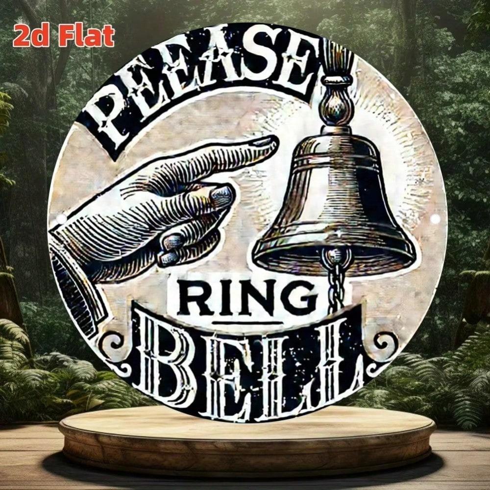 Retro Ring Bell Metal Sign Vintage Aluminum Plaque Wall Decor