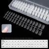 240Pcs/Set DIY Acrylic Fake Nails Double-sided Frosted Pre-Shape Square Long Nail Extensions Tips Home Salon Women Girls Full Cover Press on Nails Kit
