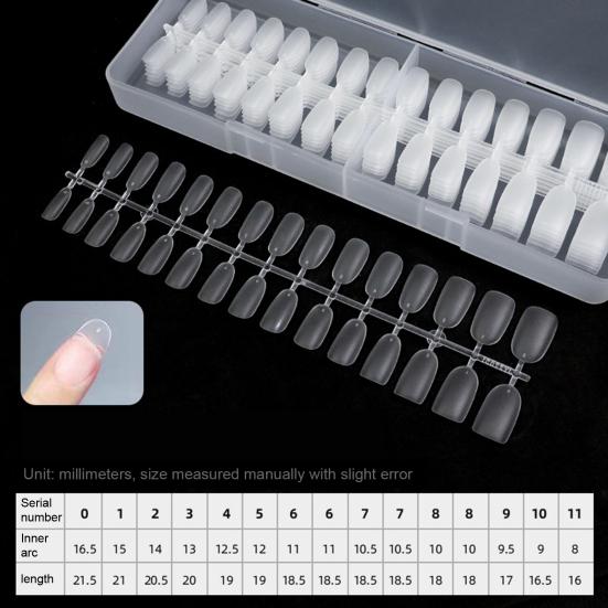 240Pcs/Set DIY Acrylic Fake Nails Double-sided Frosted Pre-Shape Square Long Nail Extensions Tips Home Salon Women Girls Full Cover Press on Nails Kit
