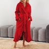 Women's Long Warm Nightgown Home Wear Solid Color Thick Bathrobe Close Fitting Pajamas