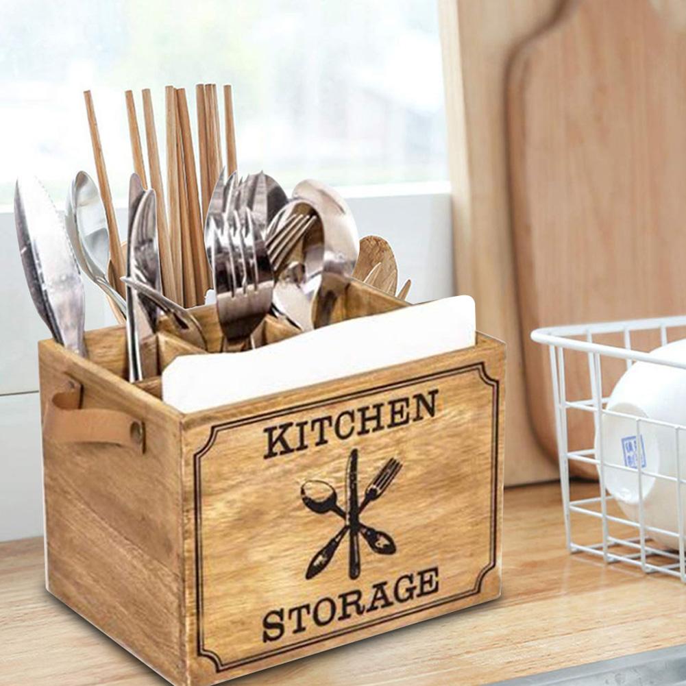 Bestickkorg med 4 fack Bordsservislåda Brett Användningsområde Bestickhållare Mångsidig för Köket för Vardagsrummet