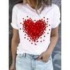 European Size Plus Size - European And American Cross-Border Love Digital Print Short-Sleeve Casual Fashion T-Shirt Plus Size Women'S Top