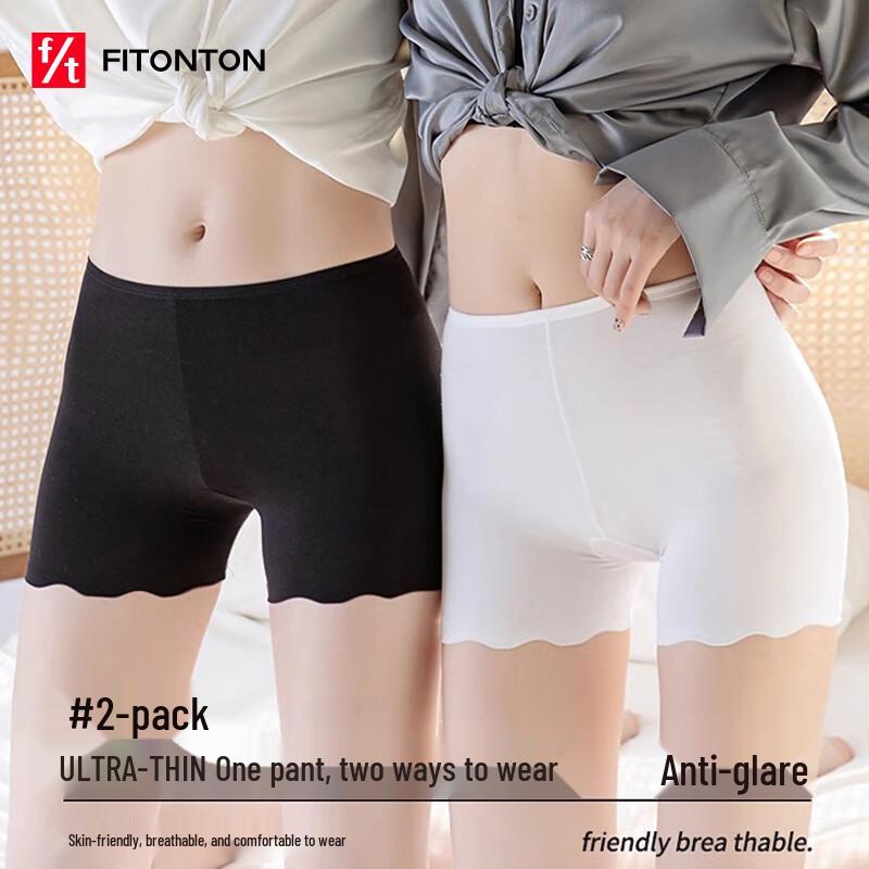 

Женские бесшовные защитные шорты из ледяного шелка FitonTon (2-Pack) L