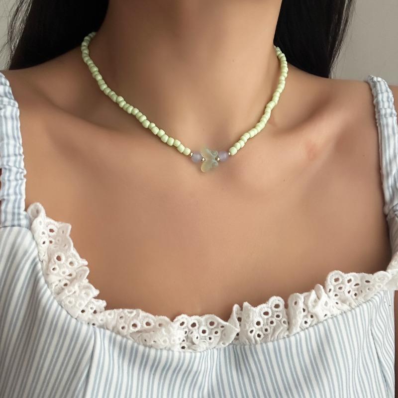 

Accessories: Fashion resin beading, handmade necklace, sweater chain, versatile butterfly collarbone chain pendant
