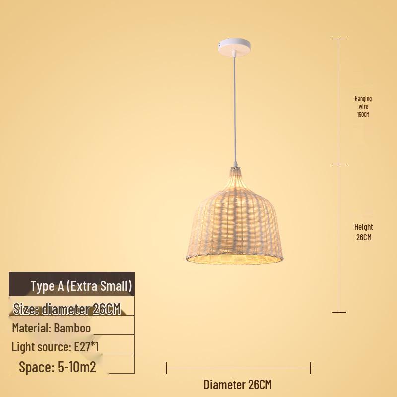 Creative Bamboo & Rattan Pendant Light for Bedroom, Japanese Restaurant, or Teahouse