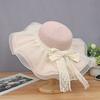 Mesh Bow Lace Straw Hat Summer Big Brim Sun Protection Sun Hat Seaside Beach Vacation Sun Hat