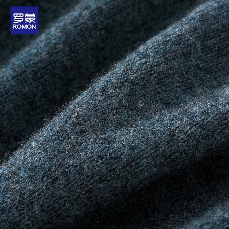 Romon Men's 100% Wool Thick Round Neck Pullover Sweater