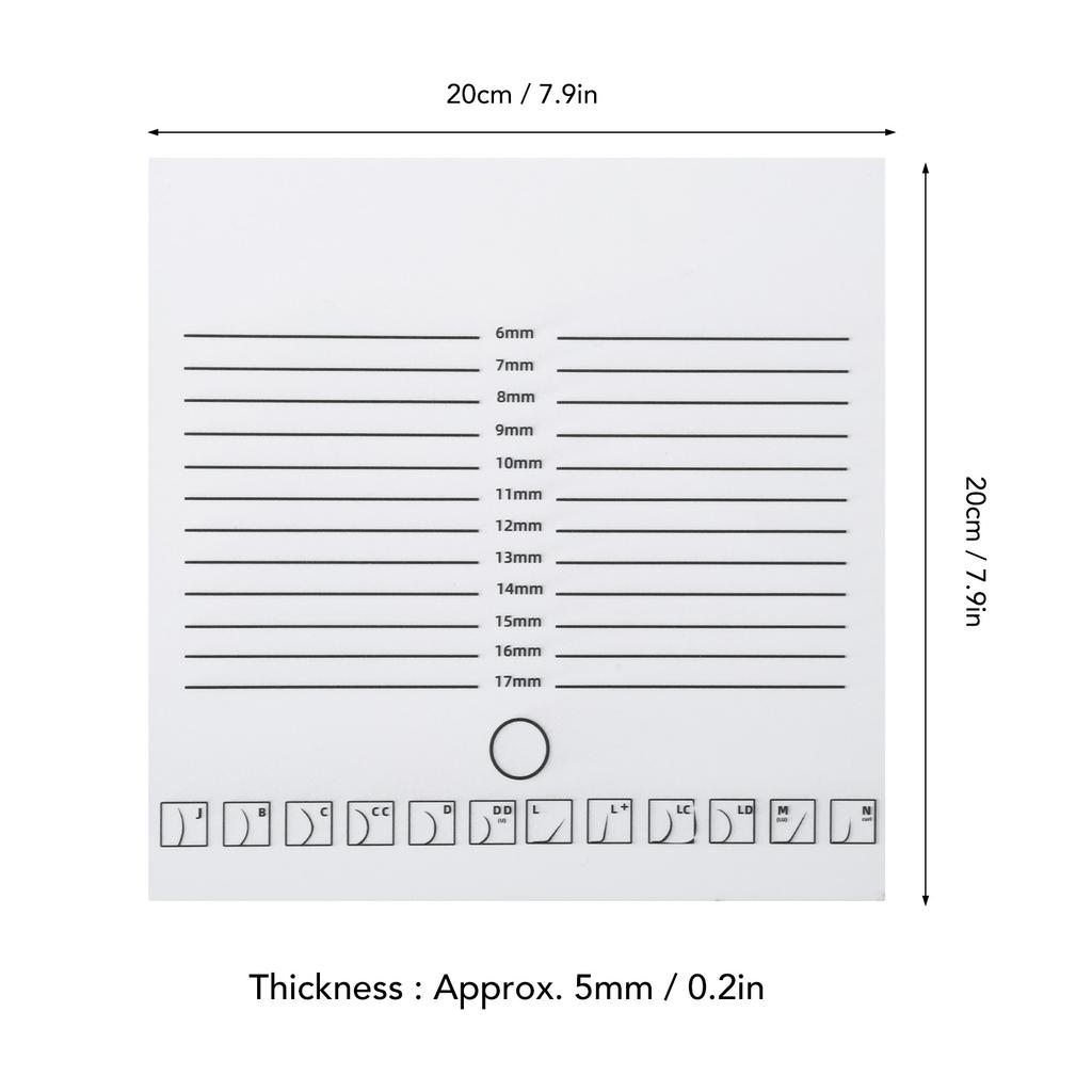 Eyelash Extension Plate White Double Row 20x20cm Wear Resistant Eyelash Pallet with Scale for Eyelash Shops