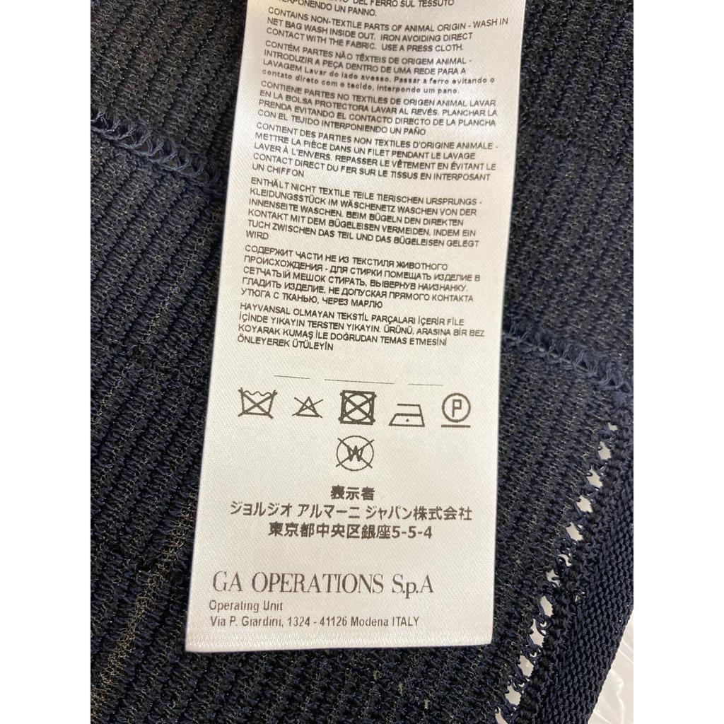 GIORGIO ARMANI Navy 3ZAG09 AM43Z 1B Windowpane Knit Jacket Jacket 40 blackUsed