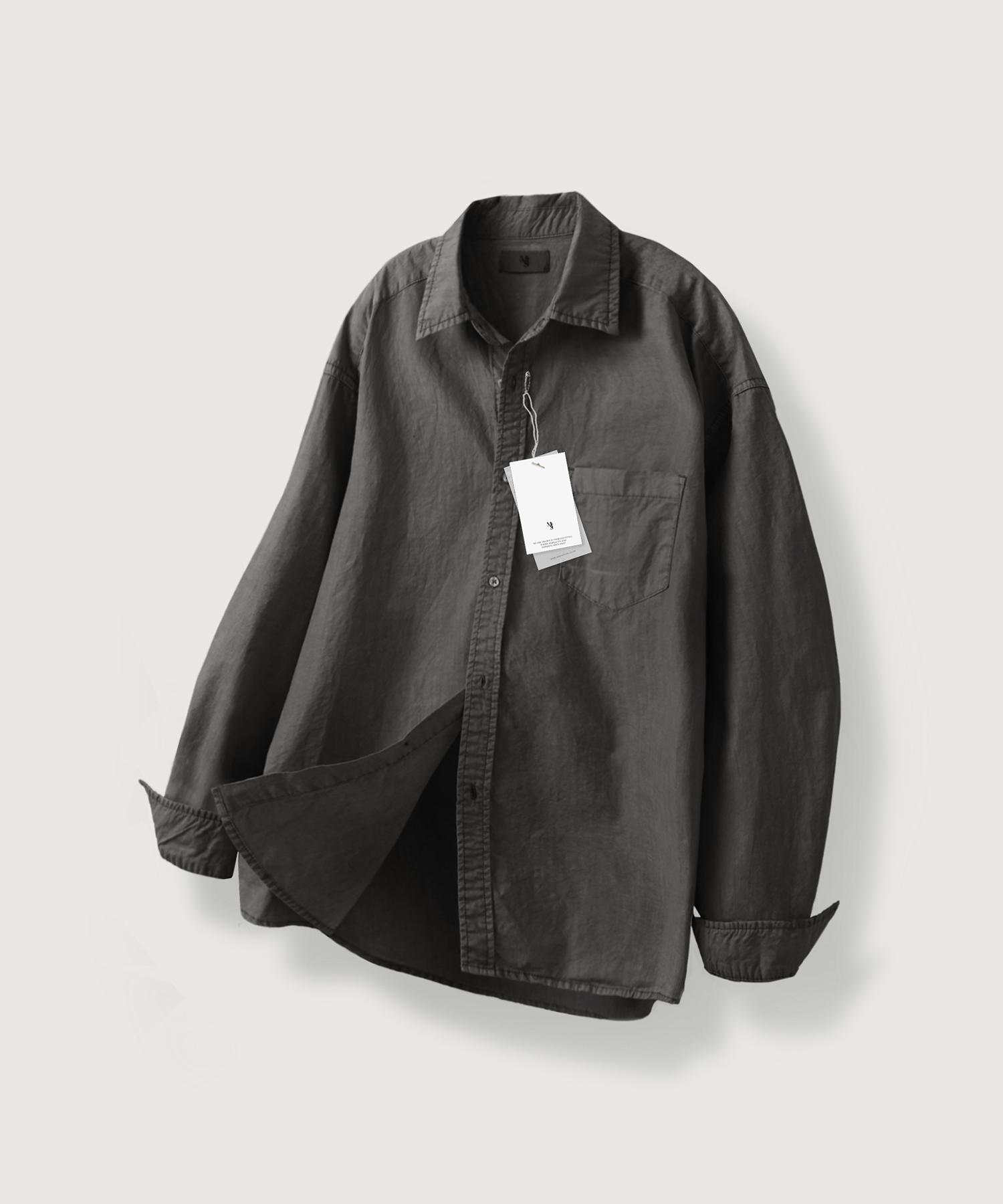 Mood Inside Cool Wave Pigment Shirt_Charcoal Charcoal/M