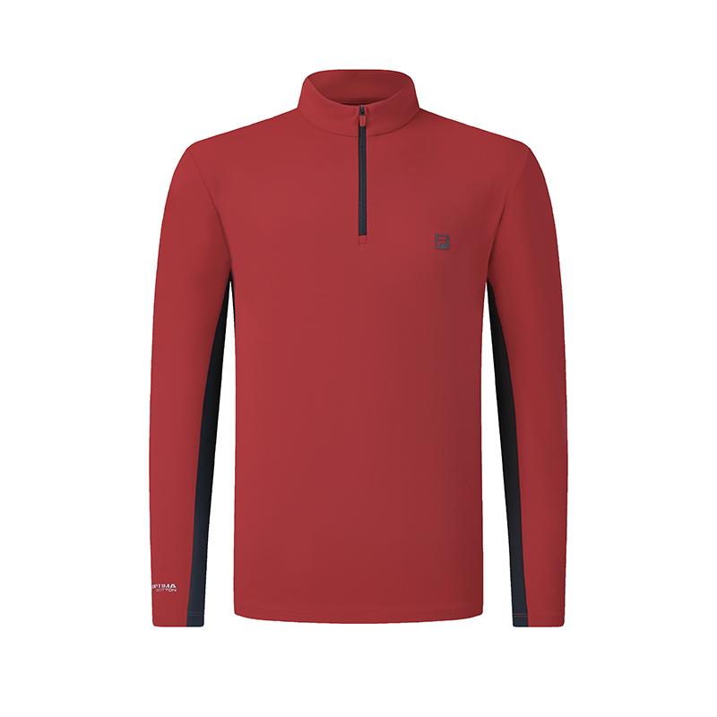 FILA Explore Optima Functional T Simple Sports Outdoor Versatile Comfortable Breathable Long Sleeve T-Shirt Men tops Hot-Red A11M617217FRD