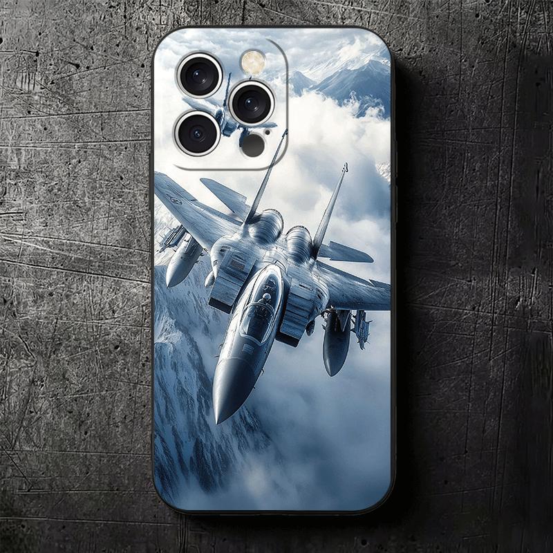 Aircraft Helicopter Formation Soft Phone Case for iPhone 16 16E 17 Air 15 Pro Max 14 Plus 13 Mini 11 12 7 Black Cover Back Shell