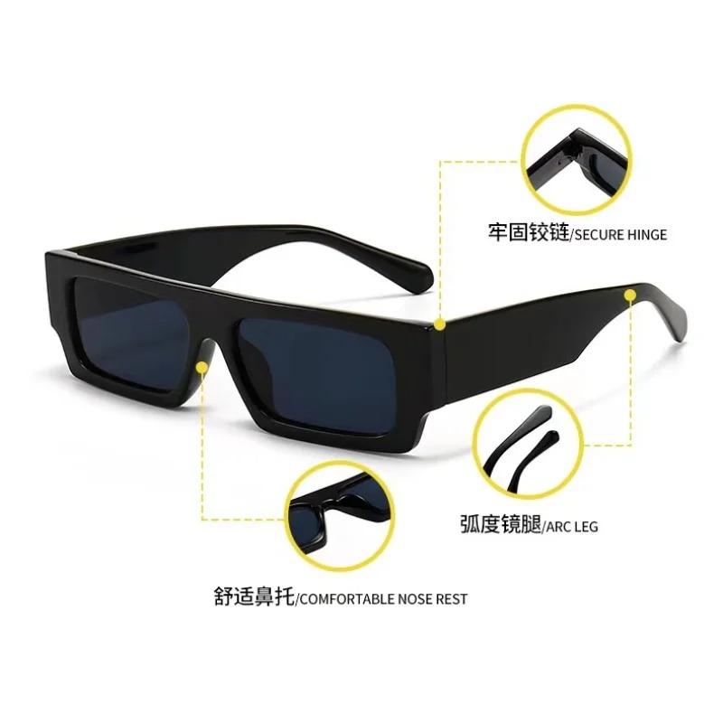 Nowe Męskie Markowe Okulary Przeciwsłoneczne Retro Kwadratowe Vintage Małe Prostokątne Damskie Okulary Przeciwsłoneczne Luksusowe Okulary Czarne Białe Okulary