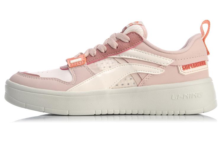 Li Ning Wave SUPERWAVE Lite Удобные Нескользящие Износостойкие Низкие Скейтбордические Кроссовки Женские Розовые AGCQ082-3 37.5