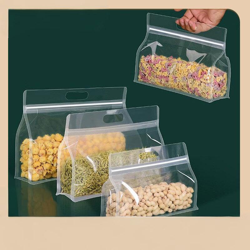 Transparente selbstverschließende Aufbewahrungsbeutel für Lebensmittel