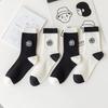 Sweet Lolita Flower Cotton Socks Japanese Camellia Rose Socks Women Girls Students Ins Skirt Matching Black White Mid-tube Sock