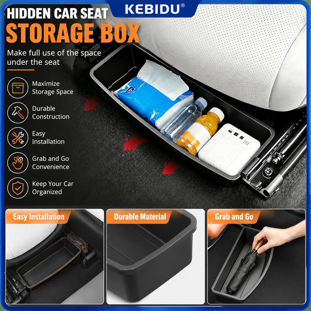 Under Seat Storage Box Universal Car Seat Bottom Organizer Box Removable Storage Box Gadget Case Universal Accessories