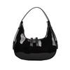 Popular women's bags spring and summer new simple and fashionable glossy shoulder bags underarm bags moon bags