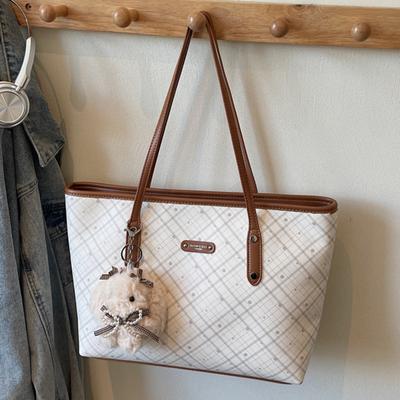 Plaid Summer Tote Women's Bag 2025 New Polka Dot Shoulder Foreign Gas Large Capacity High Value Ins Tote Bag