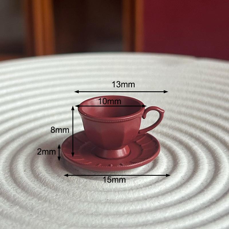 1 Set Puppenhaus Französische Mini Kaffeetasse und Untertasse Set Miniatur Nachmittagstee Szene Dekoration Puppenzubehör Spielzeug