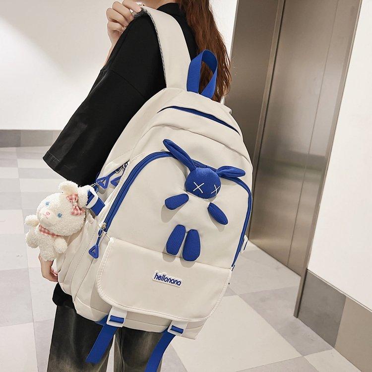 Universal Large Capacity Backpack Cute Cartoon Rabbit High School Student Schoolbags Durable Nylon College Student Book Bag Rucksack