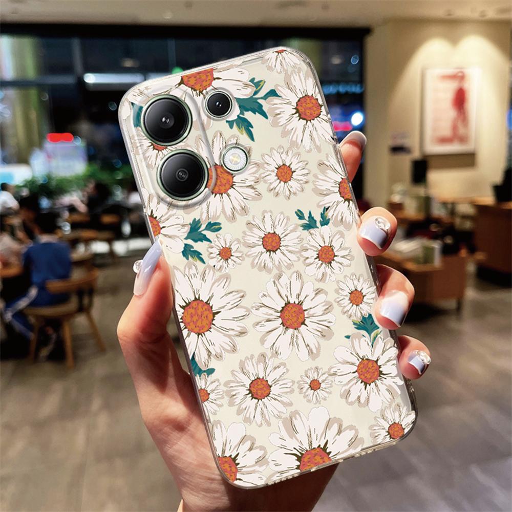 Blumenarrangement Rose Gänseblümchen Klare Handyhülle Für Xiaomi Poco X6 X3 X4 X5 M4 Pro M5s Stoßfest Weich Mädchen Transparent Hülle