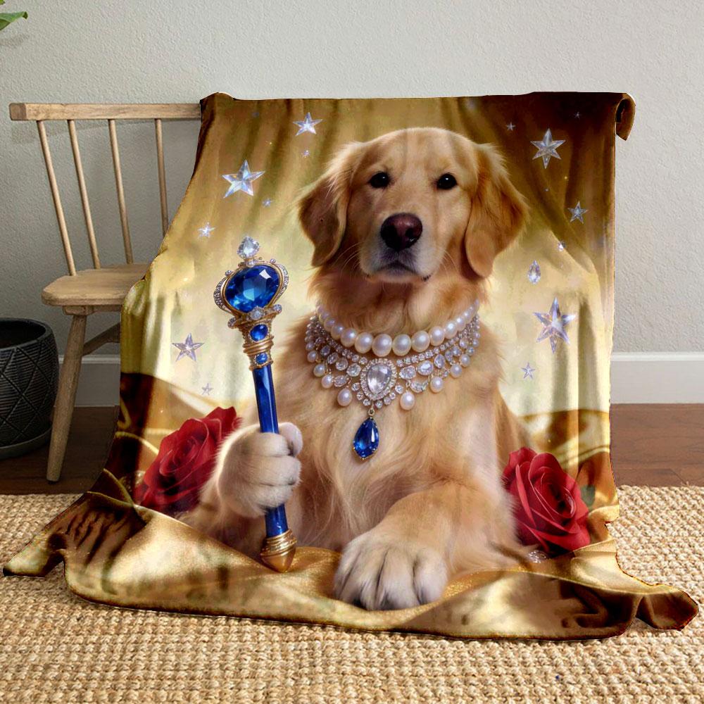 6 Sizes Diamond Crown and Animals  Blanket Warm Soft Fluffy Kids and Adult Sofa Bed Throw Blanket Outdoor Travel Camping
