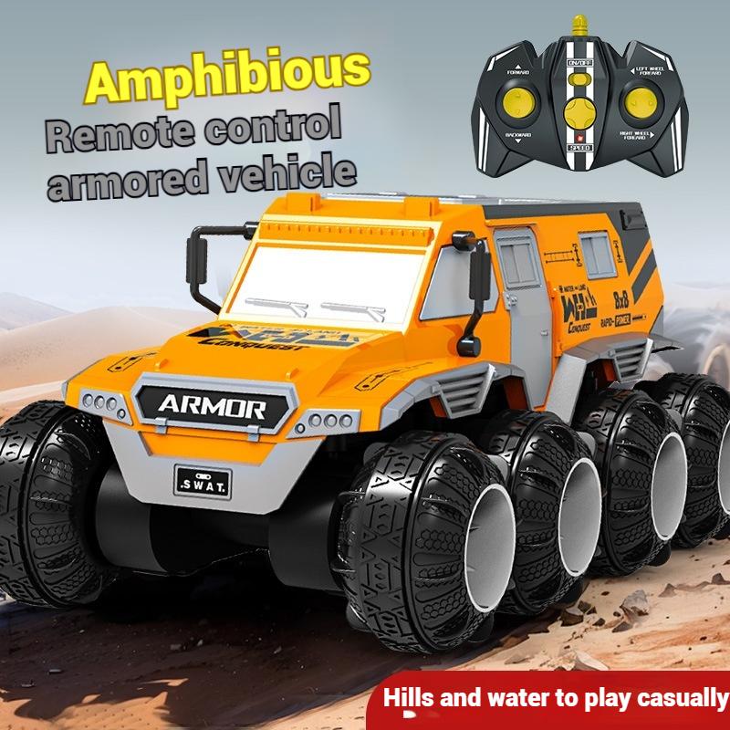 Amphibious RC Car 8WD 2.4G 8 Wheel Drive Off Road Remote Control Truck Climbing Waterproof Armored Vehicles Toys for Boys Gifts