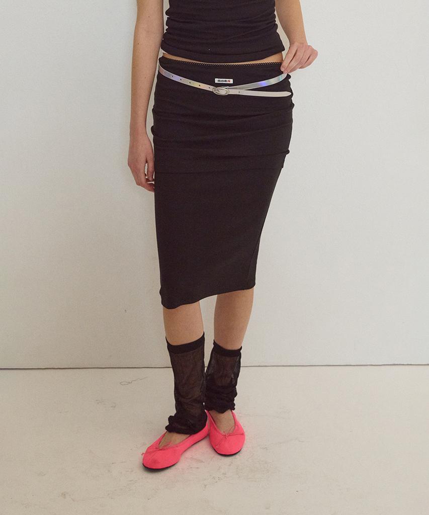 M.M.M Cotton Layered Skirt_Black