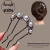 Elegant Pearl & Jade Hairpin Comb – U-Shaped Styling Tool for a Chic Look