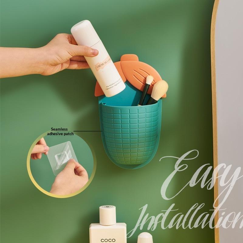 2Pcs Toilet Punch-Free Organizer Corn Storage Rack Bathroom Washstand Toothbrush Tube Toothpaste Storage Box Mask Storage Shelf