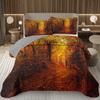 Fall Leaves Bedspread Set Queen/Twin, Autumn Maple Leaf Quilt Set, Soft Lightweight Botanical Coverlet, Rustic Farmhouse Bedding