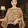 Long Length Sun Protection Shawl Flower Pattern Chiffon Scarf Breathable Shawl  Outdoor Activities