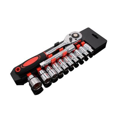 12-delige Ratelsleuteldoppenset - 1/2", 3/8", 1/4" Snelwissel voor Automotive Gebruik