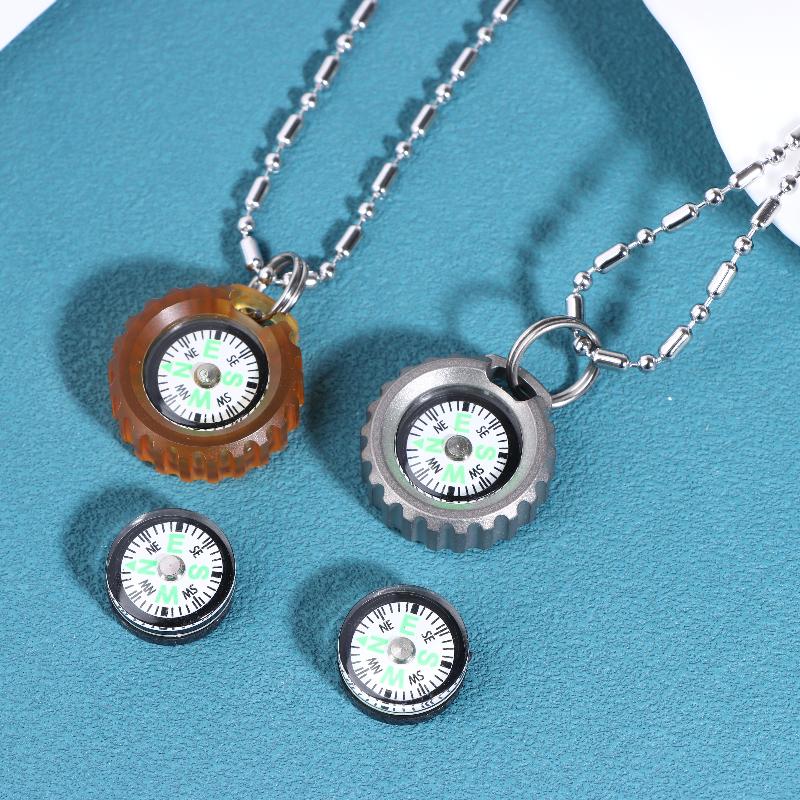 3in1 PEI Compass Pendant Necklace EDC Directional Outdoor Tool Portable for Adventure Gear