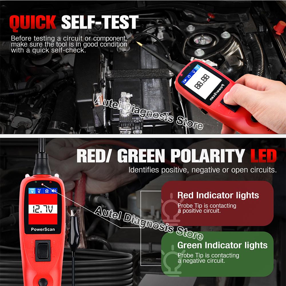 Autel PowerScan PS100 Power Circuit Probe Tester 12V 24V Digital Voltage Automotive Circuit Tester Car Diagnostic Test Tool