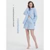 Classic Blue and White Stripes Cotton Women's Long-Sleeved Shorts Pajamas