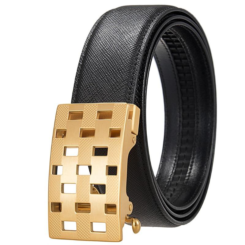 Stainless steel buckle automatic belt - versatile men s top grain leather belt 120