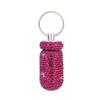 Aluminum Alloy Rhinestone Pill Holder Sparkly Waterproof Keychain Pill Container Durable Sealed Portable Pill Case