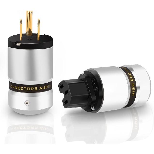 Monosaudio Аудио силовая вилка 10А/250В 15А/125В Hi-End силовая вилка IEC C13 Алюминиевый разъем Силовой разъем Аудиофильская силовая вилка для DIY Аудиофила Gold Plated