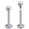 Titan G23 Labret-Stecker mit Innengewinde, 6-10 mm Runde Kugel, Zungenpiercing Flache Rückseite, Schmuck für Körperpiercings aus Titanlegierung.