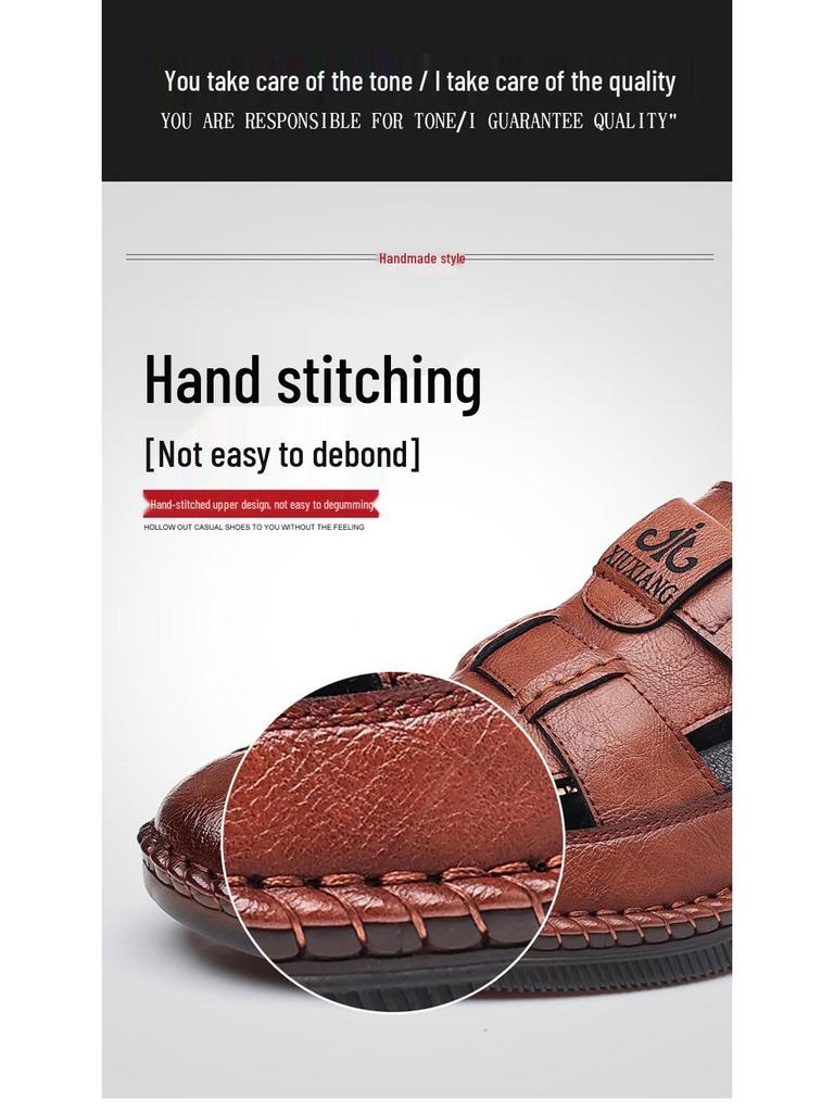 Męskie sandały z odkrytymi palcami, rozmiar duży 47-48, z grubą podeszwą z gumy ścięgnowej na lato.